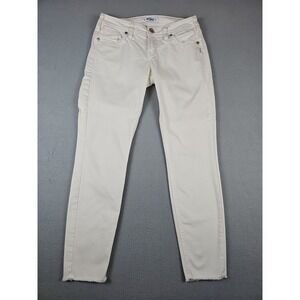 Silver Jeans Women's 28x26.5 Berkley Ankle Skinny Stretch White Denim Pants